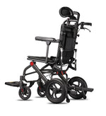 Load image into Gallery viewer, Super Lightweight Reclining Travel Wheelchair, Folding Transit Transport Wheelchairs for Adults and Seniors Support 220lbs, Lightweight Aluminum Wheelchair for Elderly