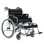 Load image into Gallery viewer, COOLBABY 24 Inch 56CM Wide Seat Wheelchair for Adults and Seniors, 300 Lb Weight Capacity, Portable, Folding and Double-Layer Thickened Cushion