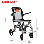 Load image into Gallery viewer, Super Lightweight (Only 19lbs aluminum wheelchairs wheelchairs portable foldable double support frame small hand push scooter