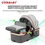 Load image into Gallery viewer, COOLBABY Baby Stroller with Canopy, Baby Bassinet Stroller, Infant Stroller with Reversible Seat with Rubber Wheel and Good Shock absorption (Gray) - COOLBABY
