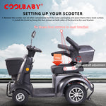 Load image into Gallery viewer, 4-Wheel Electric Powered Mobility Scooter Wheelchair for Adults & Seniors - Pre-Assembled, 418lbs Capacity, 34~37 Miles Range, Up to 10.56~15.53MPH