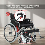 Load image into Gallery viewer, COOLBABY 24 Inch 56CM Wide Seat Wheelchair for Adults and Seniors, 300 Lb Weight Capacity, Portable, Folding and Double-Layer Thickened Cushion - coolbabymalls