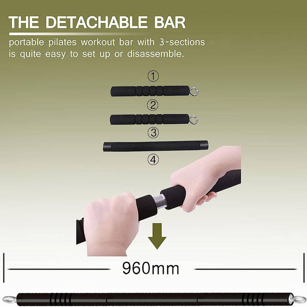 COOLBABY Pilates Bar Kit with Resistance Bands(150LBS), Resistance Bands Set with Bar - COOL BABY