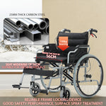 Load image into Gallery viewer, COOLBABY 24 Inch 56CM Wide Seat Wheelchair for Adults and Seniors, 300 Lb Weight Capacity, Portable, Folding and Double-Layer Thickened Cushion - coolbabymalls
