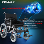 Load image into Gallery viewer, COOLBABY Electric Wheelchair Heavy Duty Foldable Electric Wheelchairs 52cm Widen Seat For Adults And Seniors - coolbabymalls