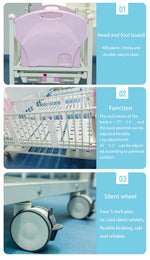 Load image into Gallery viewer, Double Cranks Multifunction Stainless Steel Manual Pediatric Hospital Bed - coolbabymalls