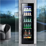 Load image into Gallery viewer, 150L Wine Cooler/Cabinet Beverage Refrigerator Wine Cellar Beer Soda Clear Glass Door Bar Fridge Quiet Compressor Adjust Temp Freestanding Indoor Use lce Bar Wine Cabinet