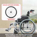 Load image into Gallery viewer, COOLBABY 24 Inch 56CM Wide Seat Wheelchair for Adults and Seniors, 300 Lb Weight Capacity, Portable, Folding and Double-Layer Thickened Cushion - coolbabymalls