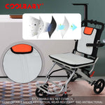 Load image into Gallery viewer, Super Lightweight (Only 19lbs aluminum wheelchairs wheelchairs portable foldable double support frame small hand push scooter