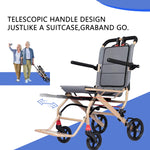 Load image into Gallery viewer, Ultralight Transport Wheelchair Folding Portable Boarding Travelling Wheelchair with Telescopic Handle Trolleys for Elderly Aircraft Travel - coolbabymalls
