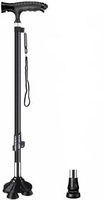 Load image into Gallery viewer, COOLBABY Elderly Cane Carbon Ultra-light Telescopic Cane Multi-function Cane Light Self-standing Cane With LED Light Magnet Massage Handle Cane. - coolbabymalls