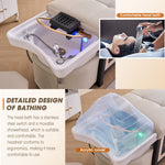 Load image into Gallery viewer, Massage Table Shampoo Chairs Head Spa Equipment & Spa Bed with LED, Water Cycle Heater, Steam, and Aromatherapy - coolbabymalls
