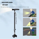 Load image into Gallery viewer, COOLBABY Elderly Cane Carbon Ultra-light Telescopic Cane Multi-function Cane Light Self-standing Cane With LED Light Magnet Massage Handle Cane.