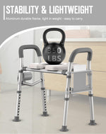 Load image into Gallery viewer, COOLBABY Raised Toilet Seat - Adjustable, 400lbs Capacity, Safety Handrails & Padded Cushion for Seniors