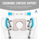 Load image into Gallery viewer, COOLBABY Raised Toilet Seat - Adjustable, 400lbs Capacity, Safety Handrails & Padded Cushion for Seniors