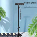 Load image into Gallery viewer, COOLBABY Elderly Cane Carbon Ultra-light Telescopic Cane Multi-function Cane Light Self-standing Cane With LED Light Magnet Massage Handle Cane.