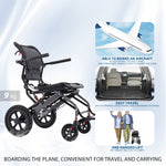Load image into Gallery viewer, Ultra Lightly Folding Manual Travel Wheelchair for Disabled and Elderly with Telescopic Handle Could Carry on the Plane - coolbabymalls