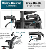 Load image into Gallery viewer, Super Lightweight Reclining Travel Wheelchair, Folding Transit Transport Wheelchairs for Adults and Seniors Support 220lbs, Lightweight Aluminum Wheelchair for Elderly