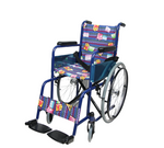 Load image into Gallery viewer, Coolbaby Mall Manual Kids Wheelchair – Economy Steel Wheelchair with Fixed Armrest & Legrest, 100kg Capacity, Blue Frame
