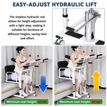 Load image into Gallery viewer, 5-in-1 Hydraulic Patient Lifter, Portable Nursing Wheelchair with 180° Split Seat, Adjustable Height, Bedpan & Foot Brake – 440lbs Capacity