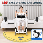 Load image into Gallery viewer, 5-in-1 Hydraulic Patient Lifter, Portable Nursing Wheelchair with 180° Split Seat, Adjustable Height, Bedpan & Foot Brake – 440lbs Capacity
