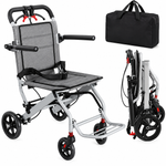 Load image into Gallery viewer, Ultralight Foldable Transport Wheelchair with Hand Brake – Portable Travel Wheelchair UAE