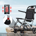 Load image into Gallery viewer, Ultralight Transport Wheelchair, Folding Portable Boarding Travelling Wheelchair with Hand Brake, Trolleys for Elderly Aircraft Travel - coolbabymalls