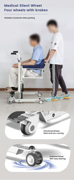 Load image into Gallery viewer, Multifunctional manual disabled patient lift transfer chair with commode waterproof shower chair - coolbabymalls