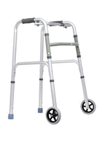 Load image into Gallery viewer, Coolbaby Mall Lightweight Foldable Aluminium Walker with Wheels | Adjustable Height Mobility Aid Walker for Elderly & Adults | Anti-Slip Support Frame - coolbabymalls