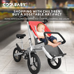 Load image into Gallery viewer, COOLBABY DSLTC-5X Two Person Bicycle Parent-child Car with Child Seat Mother Child Car Mother Baby Car Foldable Baby Stroller - coolbabymalls