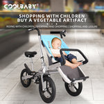 Load image into Gallery viewer, COOLBABY DSLTC-5X Two Person Bicycle Parent-child Car with Child Seat Mother Child Car Mother Baby Car Foldable Baby Stroller - coolbabymalls