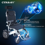 Load image into Gallery viewer, COOLBABY DDLY06: Smart, Lightweight Foldable Electric Wheelchair with Remote Control - coolbabymalls