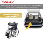 Load image into Gallery viewer, COOLBABY SSZ-LY06: Foldable Lightweight Disabled Wheelchair with Handbrake and Potty - Sturdy Thickened Steel Pipe Design for Elderly Comfort (Black) - coolbabymalls