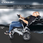 Load image into Gallery viewer, COOLBABY DDLY06: Smart, Lightweight Foldable Electric Wheelchair with Remote Control - coolbabymalls