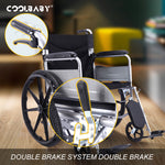 Load image into Gallery viewer, COOLBABY SSZ-LY03 thickened steel pipe elderly wheelchair foldable lightweight disabled wheelchair with armrests adjustable legs - coolbabymalls
