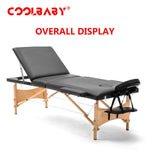 Load image into Gallery viewer, COOLBABY KYBJ-302 Portable Fitness Massage Table Professional Adjustable Folding Bed With 3 Sections Wooden Frame Ergonomic Headrest With Carrying Bag - CoolBabyMass