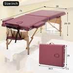 Load image into Gallery viewer, COOLBABY KYBJ-304 Portable Fitness Massage Table Professional Adjustable Folding Bed With 3 Sections Wooden Frame Ergonomic Headrest With Carrying Bag - CoolBabyMass