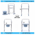 Load image into Gallery viewer, COOLBABY SSZ-ZXC01 Aluminum alloy toilet seat with pulley, multi-function, easy-to-remove mobile bath chair, 5-speed height adjustment - coolbabymalls