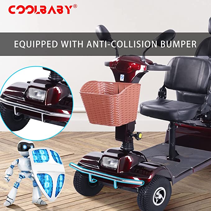 COOLBABY YL-010L Two Seat Four Wheel Electric Scooter Electric  for Adults and Seniors, Max Weight 330 lbs - coolbabymalls