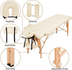 Load image into Gallery viewer, COOLBABY KYBJ-303 Portable Fitness Massage Table Professional Adjustable Folding Bed With 3 Sections Wooden Frame Ergonomic Headrest With Carrying Bag - CoolBabyMass