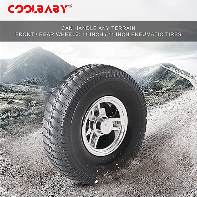 COOLBABY YL-010L Two Seat Four Wheel Electric Scooter Electric  for Adults and Seniors, Max Weight 330 lbs - coolbabymalls