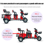 Load image into Gallery viewer, COOLBABY V8NYC 3 Wheel Adult Powered Mobility Scooter Electric Tricycle Motorcycle 2-Passenger And Cargo Dual-use Scooter for Elder - coolbabymalls