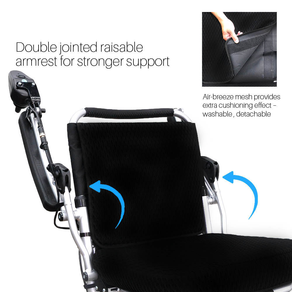 Foldawheel 1000XL – Heavy Duty Compact Electric Wheelchair with Long Range