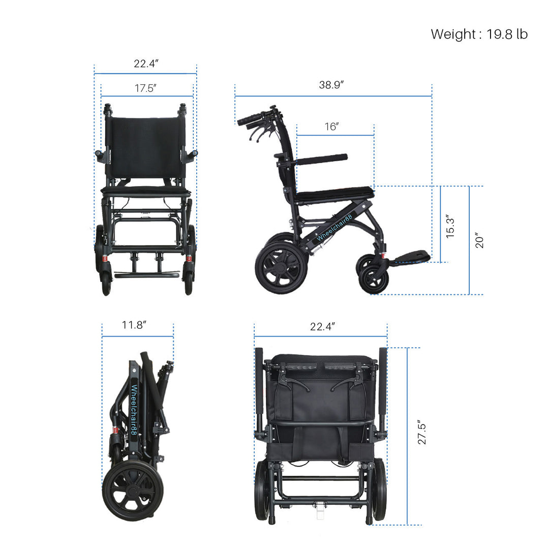 Superlite L – Lightweight Manual Wheelchair with 18" Seat