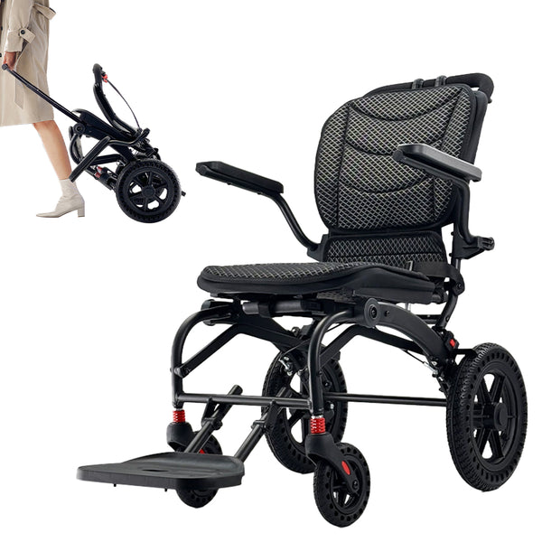 Ultra Lightly Folding Manual Travel Wheelchair for Disabled and Elderly with Telescopic Handle Could Carry on the Plane - coolbabymalls
