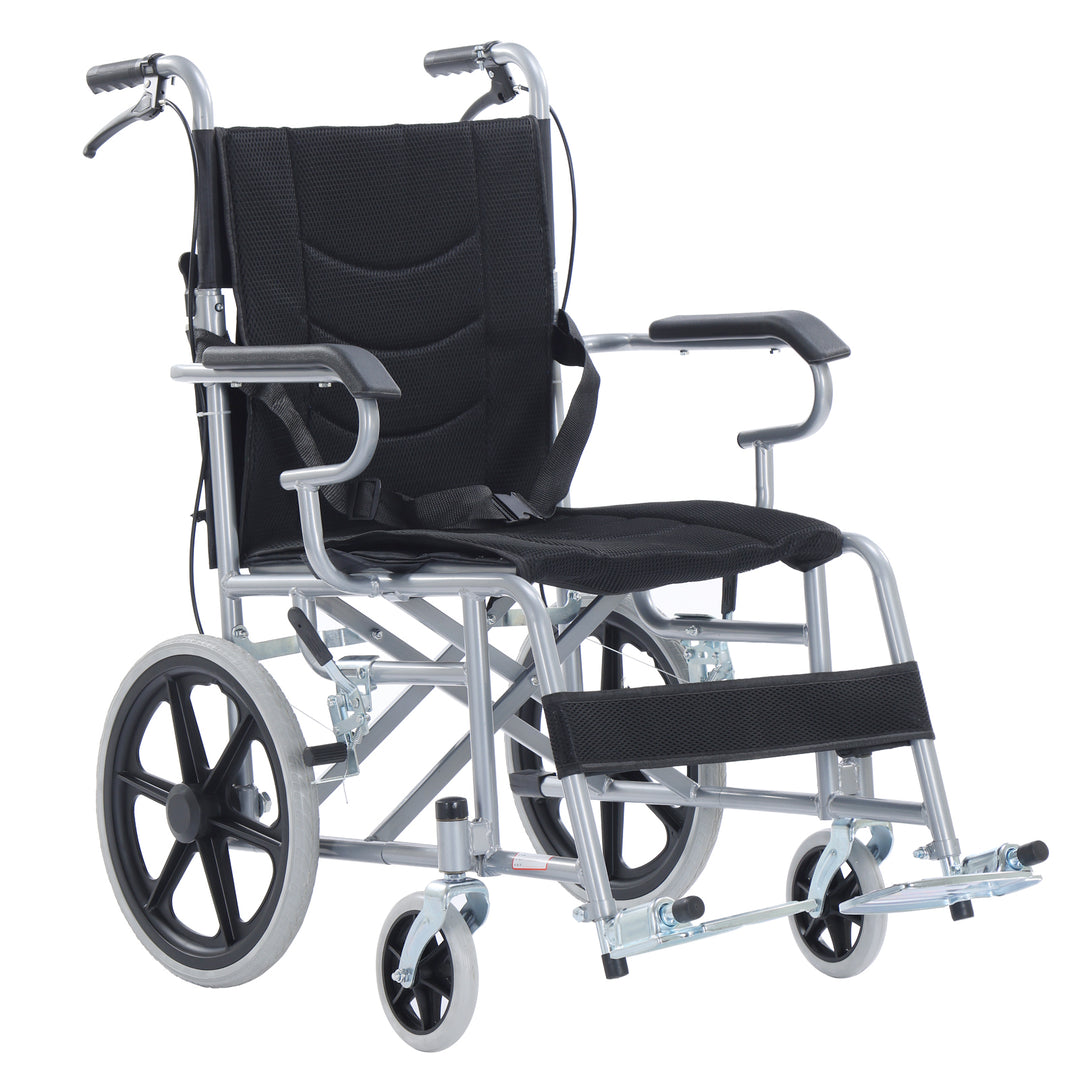 COOLBABY QBLY02: Foldable Lightweight Wheelchair for Elderly and Disabled with Handbrakes - Enhanced Mobility! - coolbabymalls