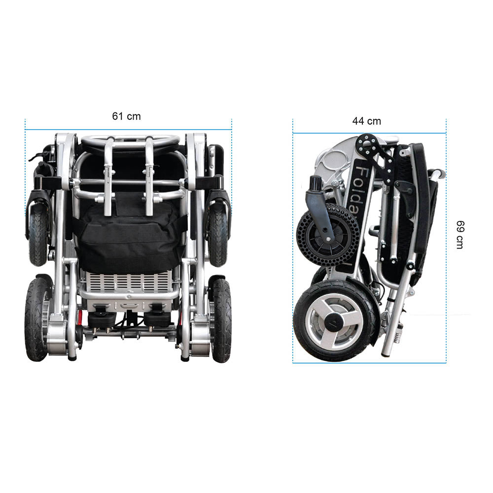 Foldawheel 1000XL – Heavy Duty Compact Electric Wheelchair with Long Range