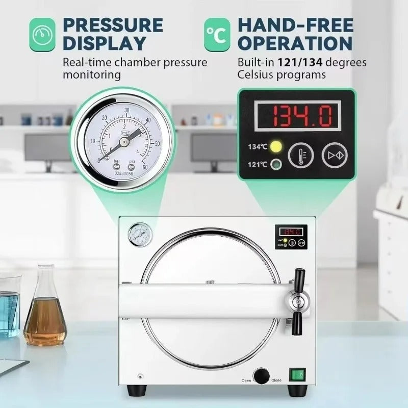 Automatic Autoclave Steam Sterilizer Medical Dental Sterilization Equipment 18L - coolbabymalls