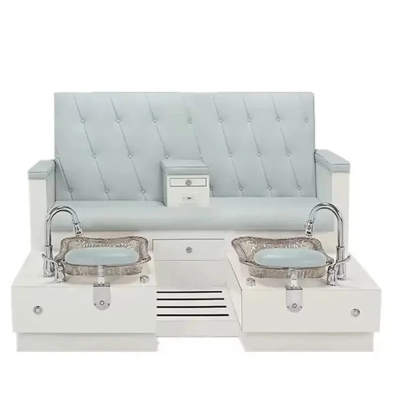 Double Pedicure Massage Chair Foot SPA Massage Chair for Pedicure and Manicure with Basin and Storage Drawer - coolbabymalls