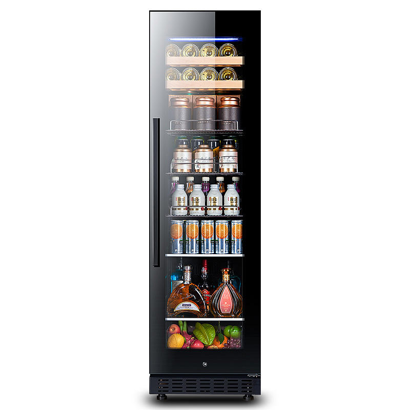 150L Wine Cooler/Cabinet Beverage Refrigerator Wine Cellar Beer Soda Clear Glass Door Bar Fridge Quiet Compressor Adjust Temp Freestanding Indoor Use lce Bar Wine Cabinet